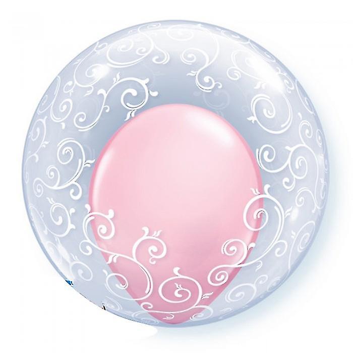 Qualatex 24 Inch Deco Fancy Filigree Single Clear Bubble Balloon