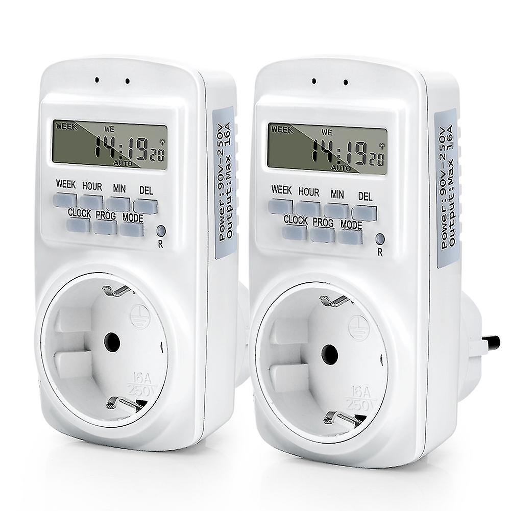 Digital Electrical Uk Plug Timer Socket, 24 Hours 7 Day Weekly 16 Groups Programmable Light