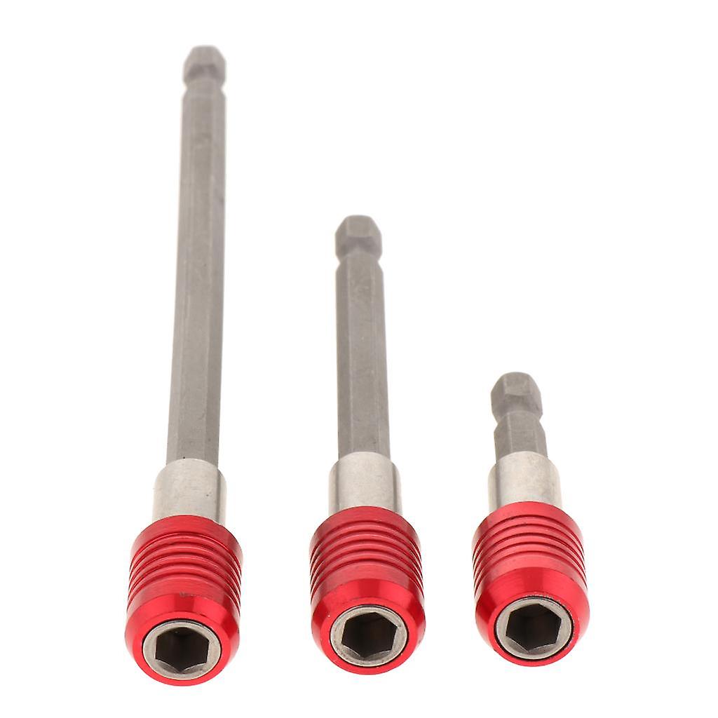 3Pcs 1/4 Screwdriver Extension Quick Release Hex Shank Holder Drill Bits Red