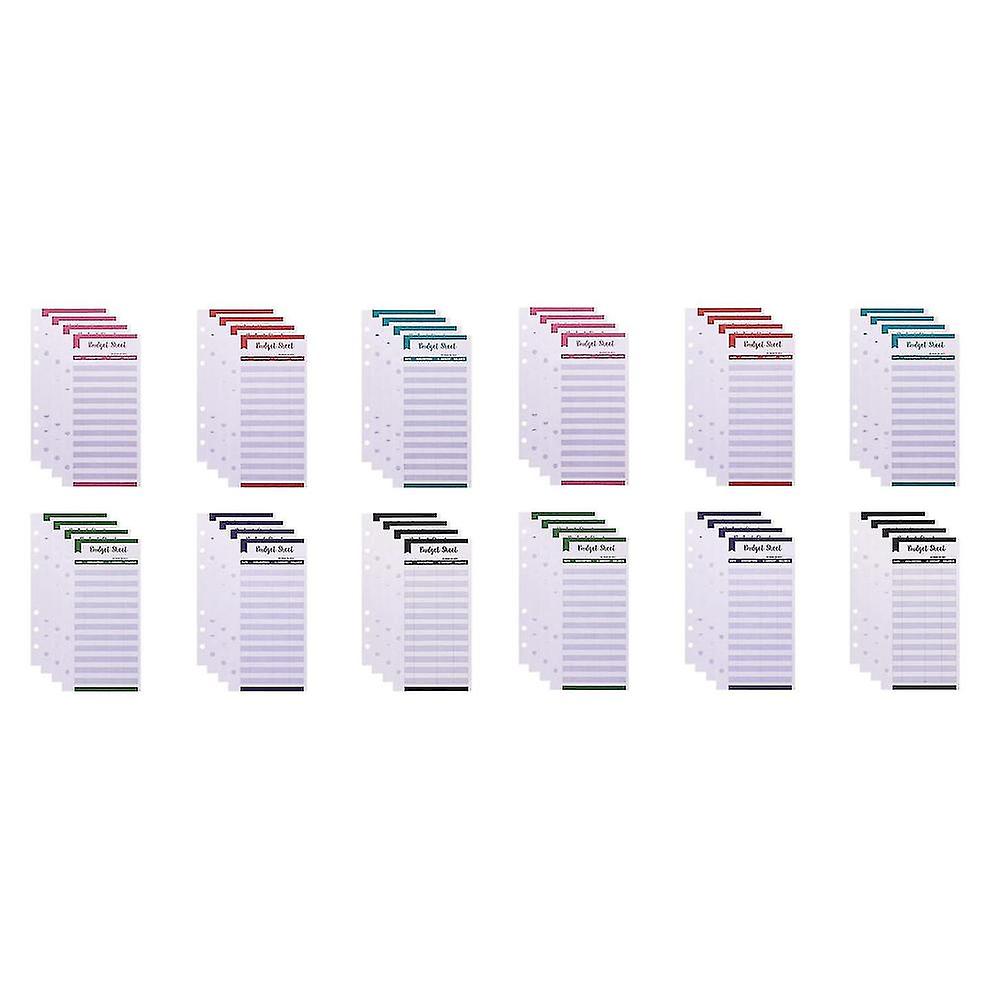 Budget Sheets With Hole 48pcs For A6 Binder Wallet Pockets Planner