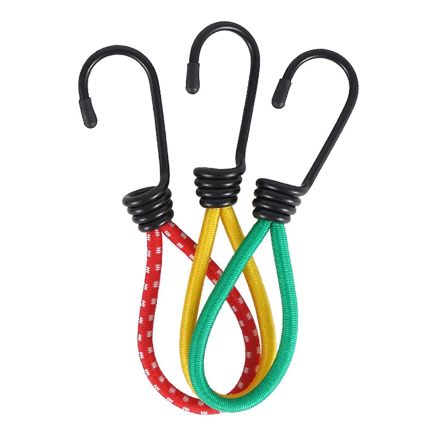 3pcs Bungee Cords With Hooks Simple Design And Easy To Operate For Camping Tents Canopies