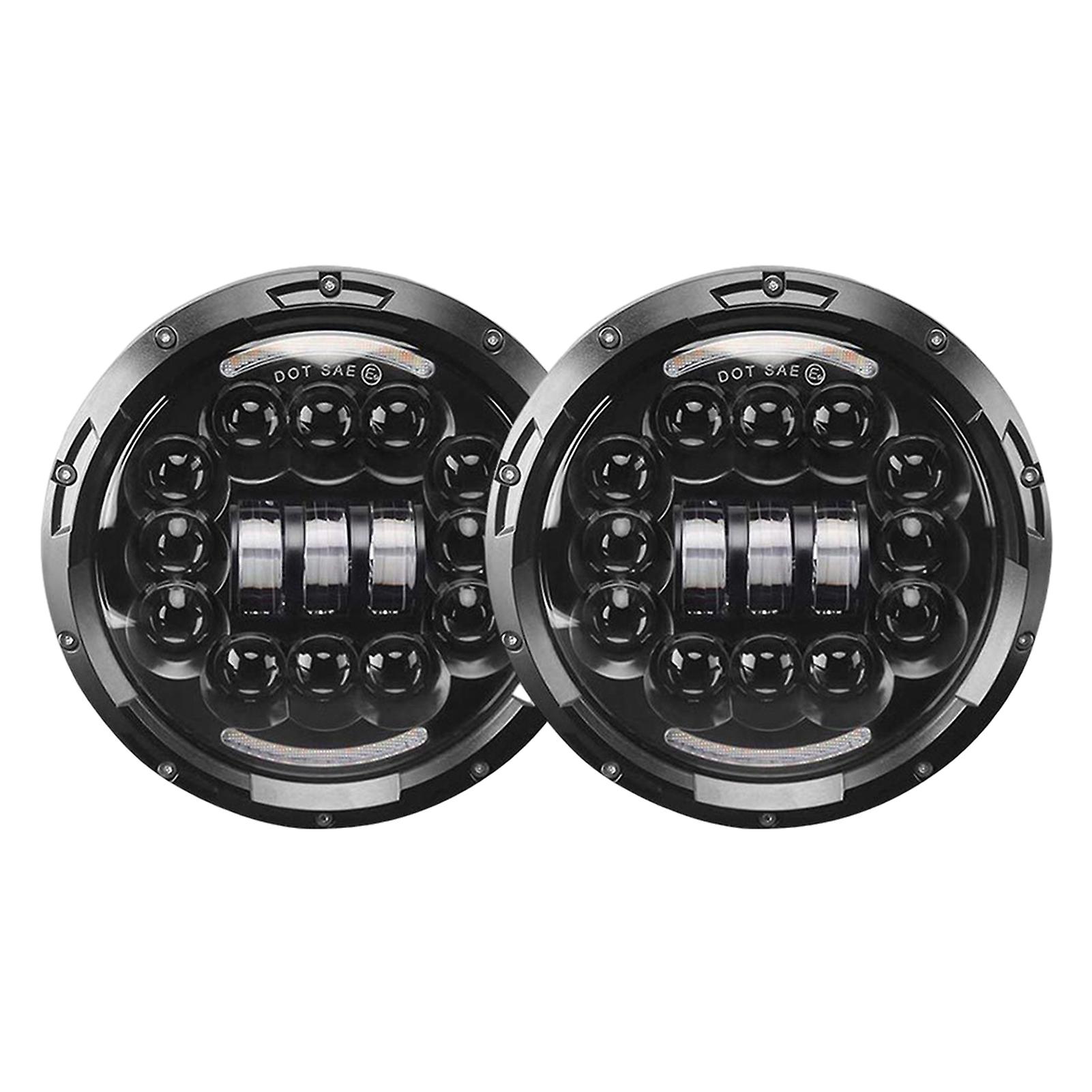 Round 7-inch Car LED Headlight with 15-bead High Power Automobile Working Light for Truck