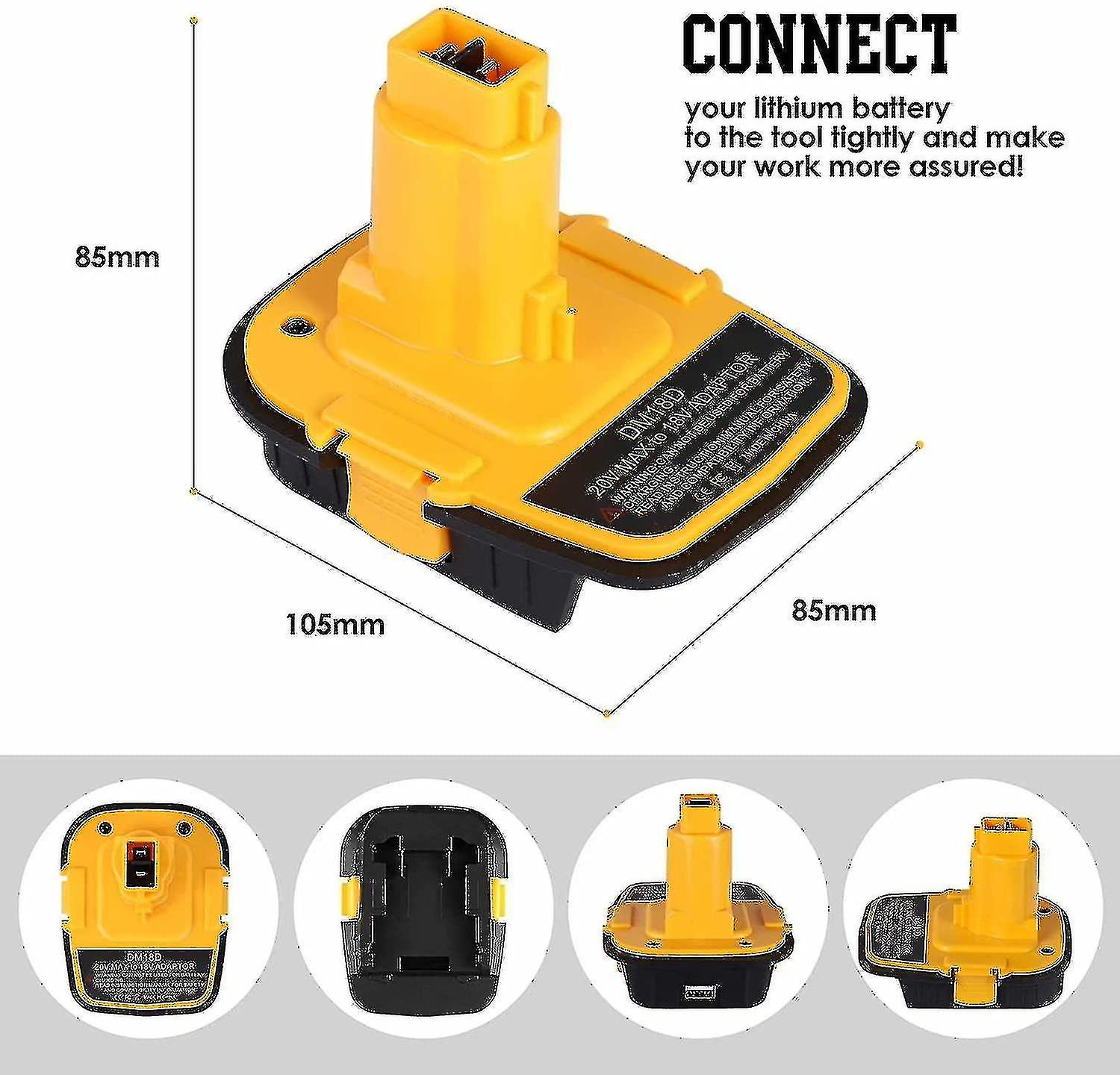 Battery Adapter - Converts Dewalt 20V/Milwaukee M18 To Bosch 12V/10.8V Power Tools - View #9