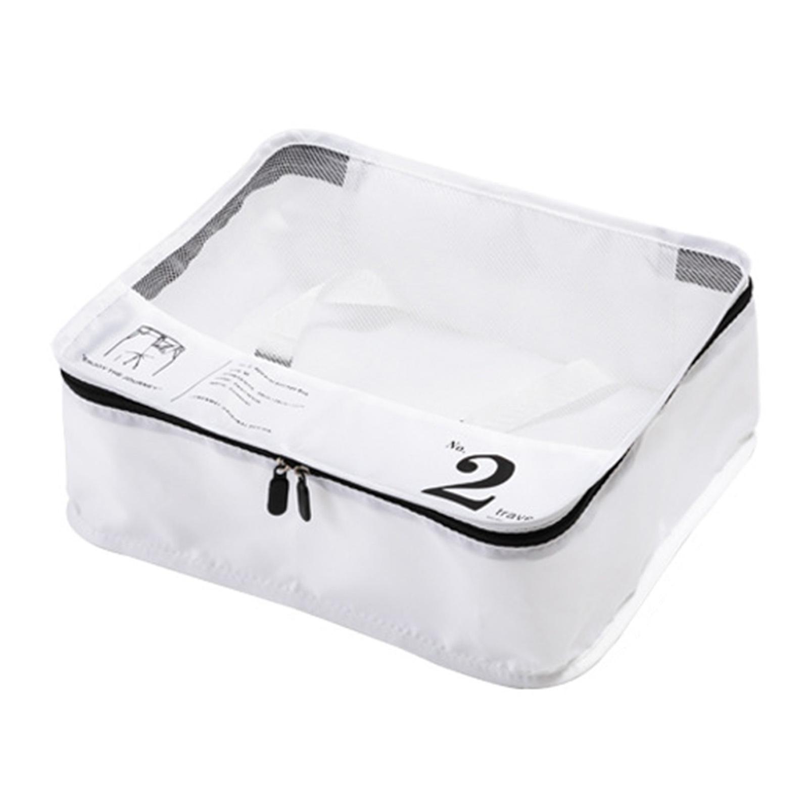 Organiseur de bagages multifonction en polyester, cubes de voyage pour voyages d'affaires, blanc, taille M (34 x 28 x 12 cm)