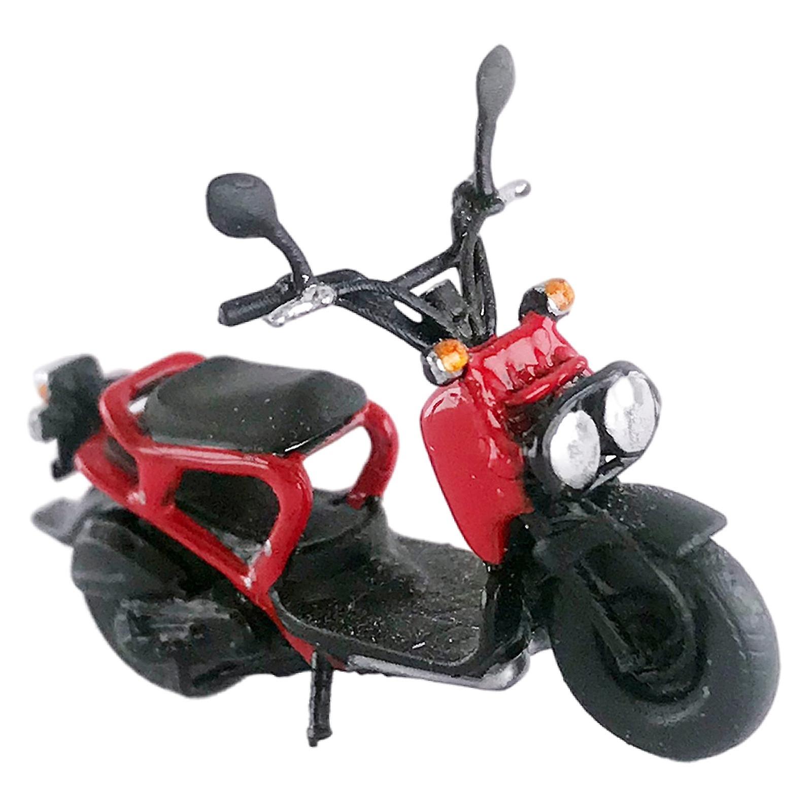 Miniature Motorcycle Model 1:64 Decoration Model for Micro Scene DIY Layout Black