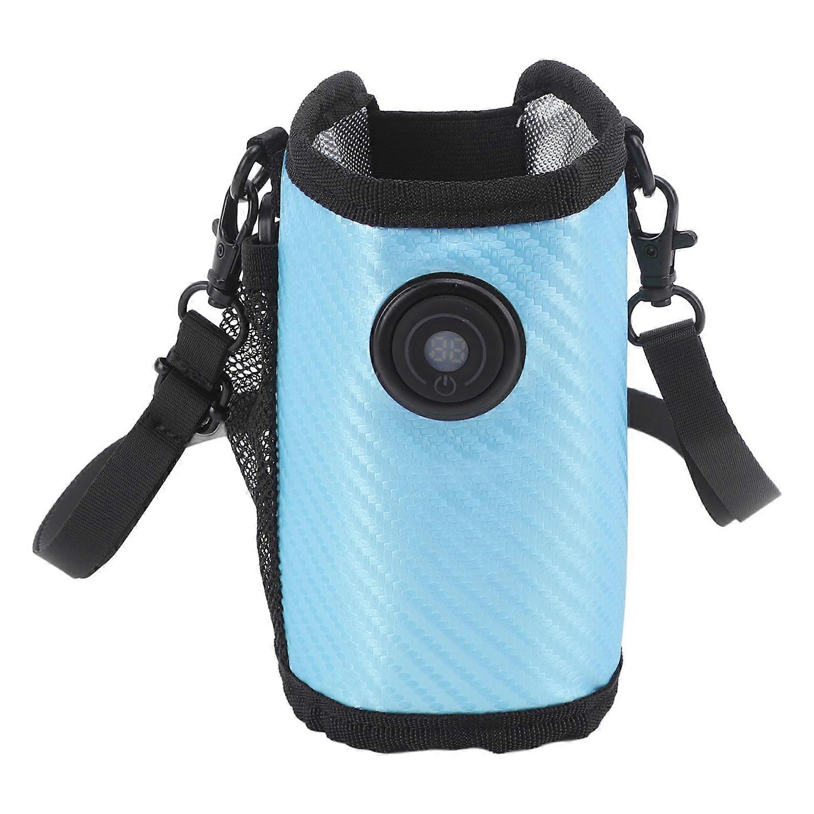 Milk Bottle Warmer Bag Digital Display Constant Temp Adjustable Temperature Baby Bottle Warmer for Home Car Sky Blue
