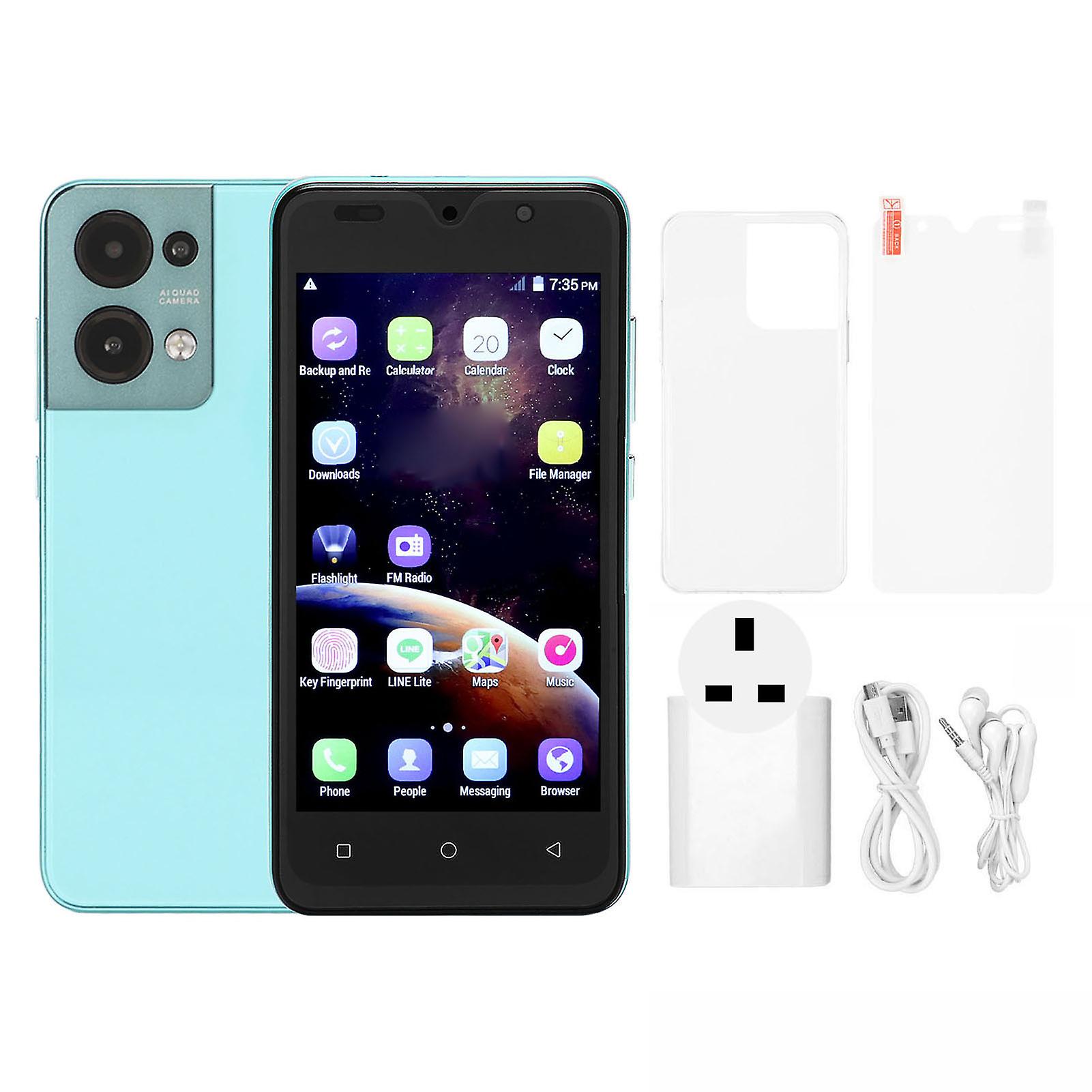5.0" Android Smartphone, Dual Camera, Face Recognition, 2GB RAM, Dual SIM, Cyan UK Plug