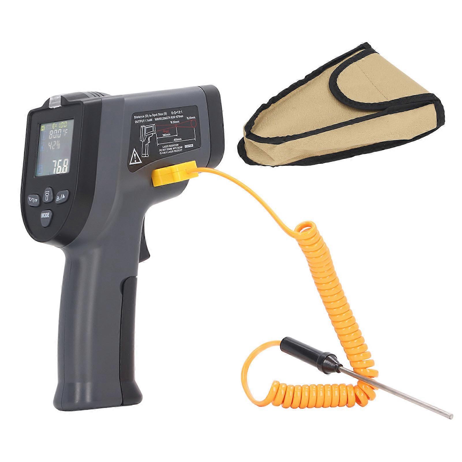 Digital Thermometer Backlit LCD Display Power Indicator K Type Thermocouple NCV Function Temperature Meter