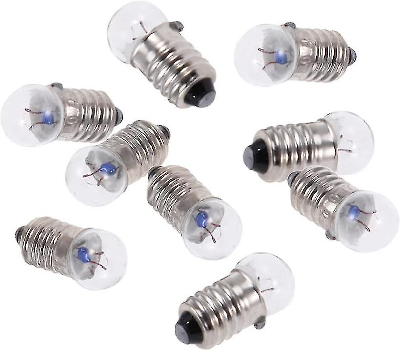 10pcs E10 Light Bulbs, 2. 5v 0. 3a Mini Small Bulb Lamp Flashlight Bulb Screw Bulb