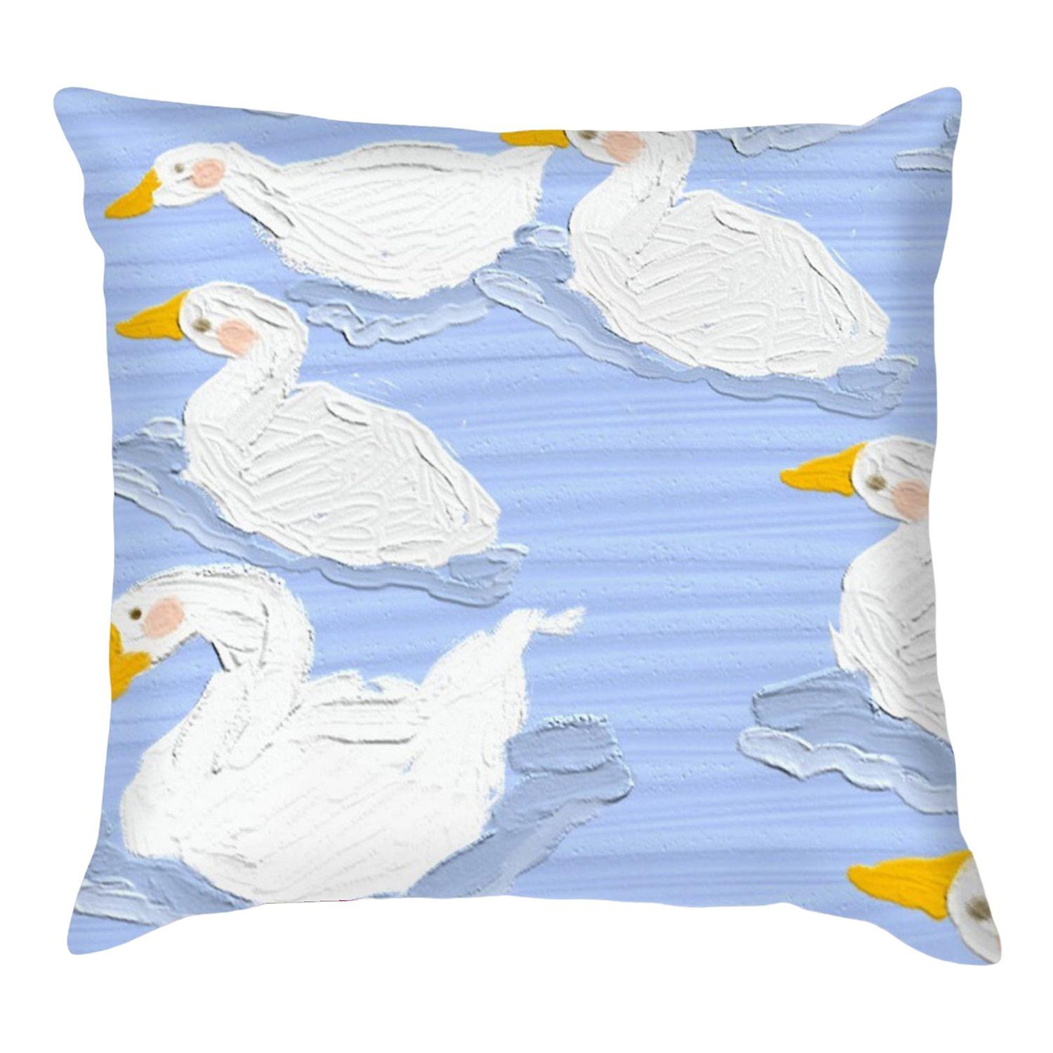 1 Set Throw Pillow Double Side Printing Washable Plush Office Chair Seat Cushion Soft Sofa Pillow Cu