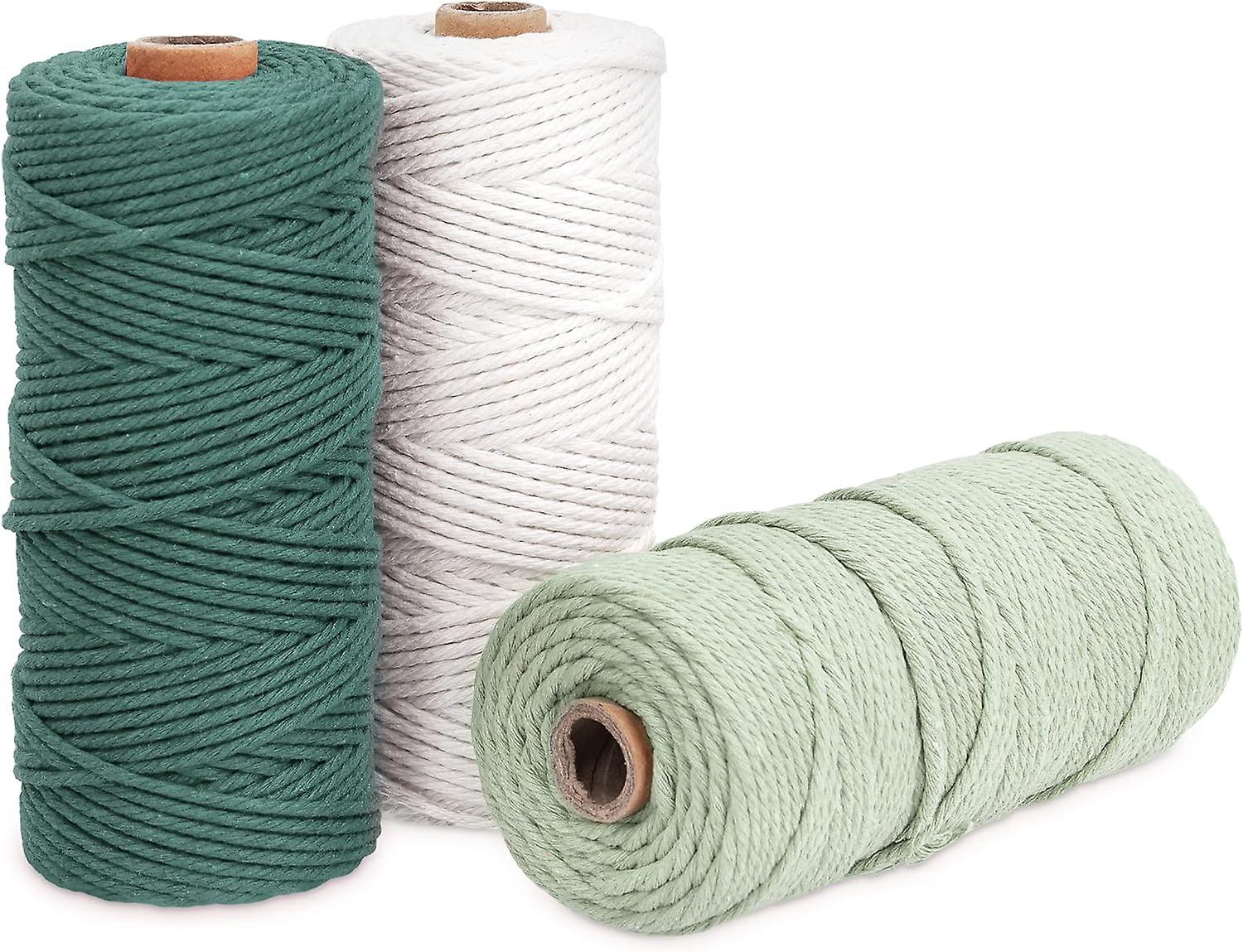 3 Colors Macrame Yarn, Macrame Rope 3mm X 100m Natural Macrame Co