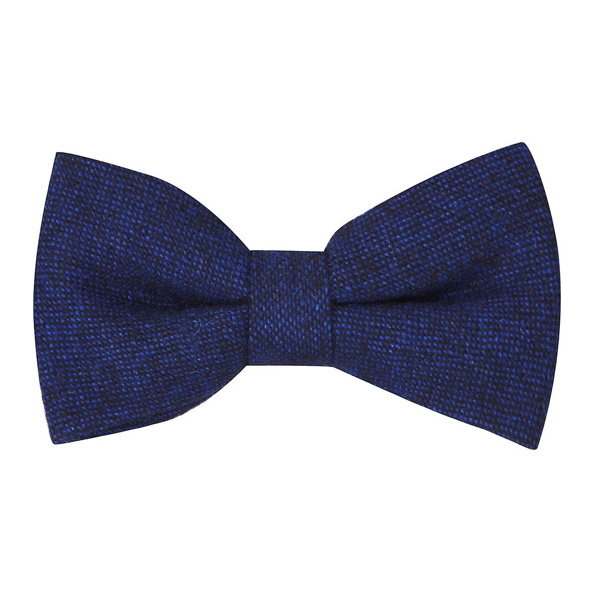 Highland Weave Dark Sapphire Blue Bow Tie
