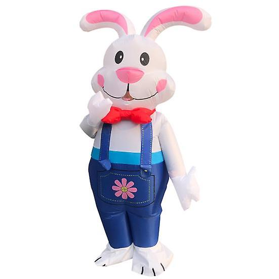 1 Set Rabbit Inflatable Costume Leak-proof Waterproof Dirt-resistant Anti-Tear Foldable Rabbit Cosplay Suit for Party