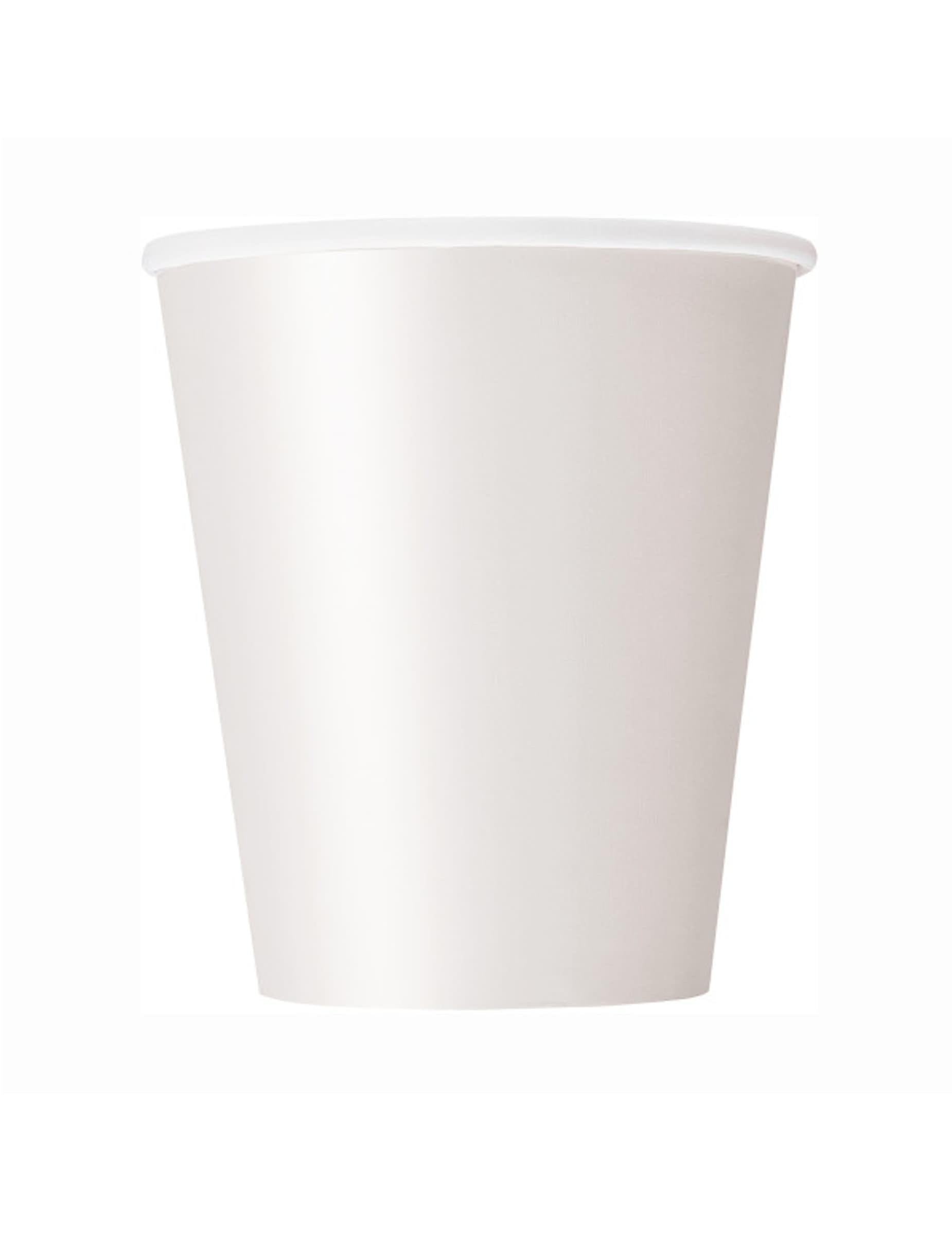 8 Weiße Pappbecher 266 ml