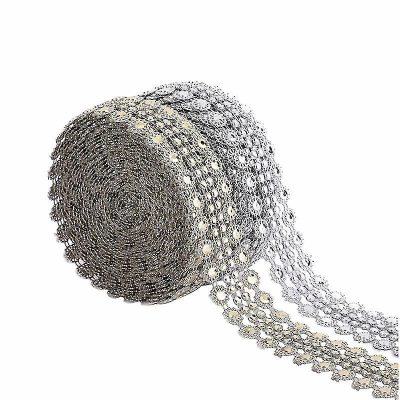 2rolls Rhinestone Diamond Mesh Ribbon