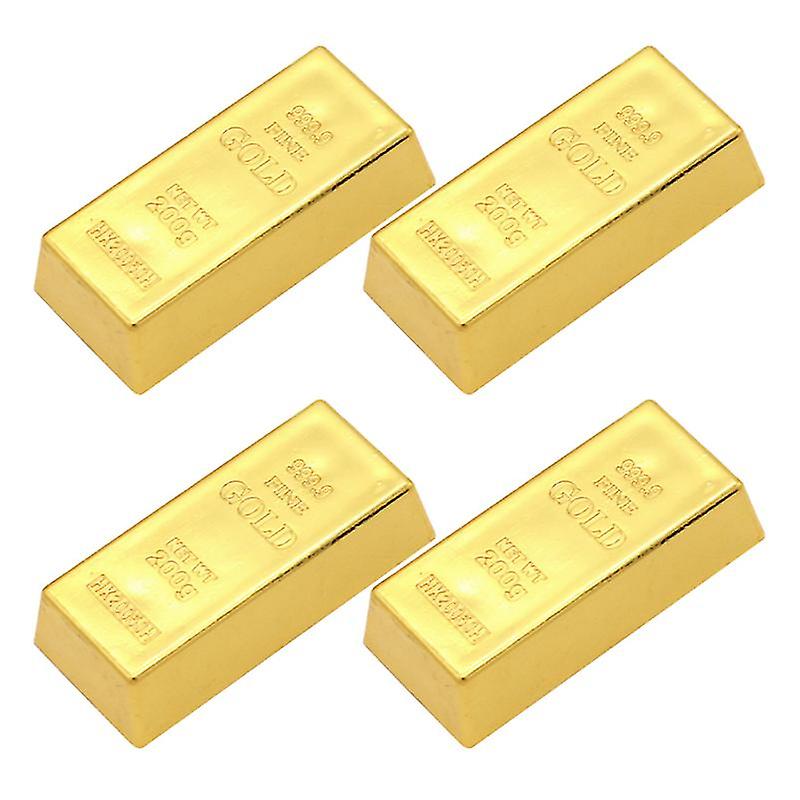 4pcs Simulation Plastic Gold Bullion