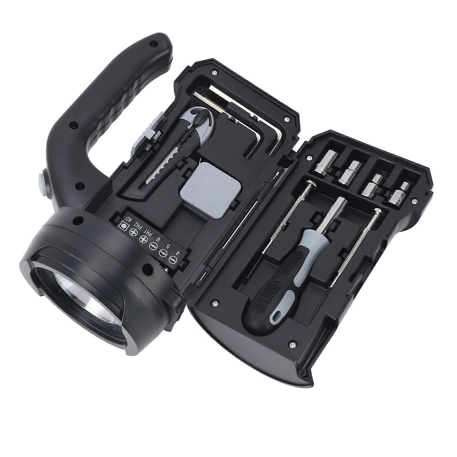 LED Flashlight Household Tool Kit Hardware Tools Set for Outdoor Home Work Lighting