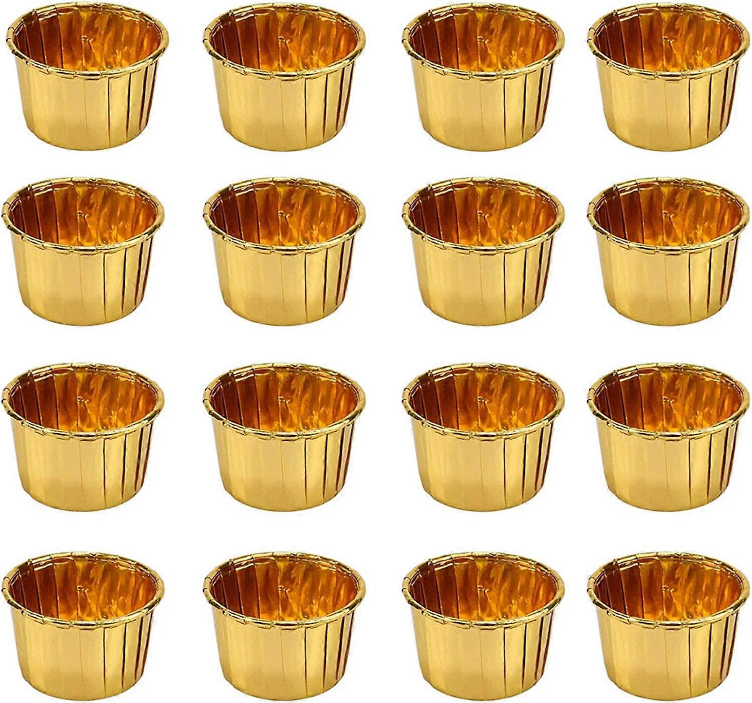 Packung mit 50 Muffinförmchen gold, Mini-Muffins Pappförmchen