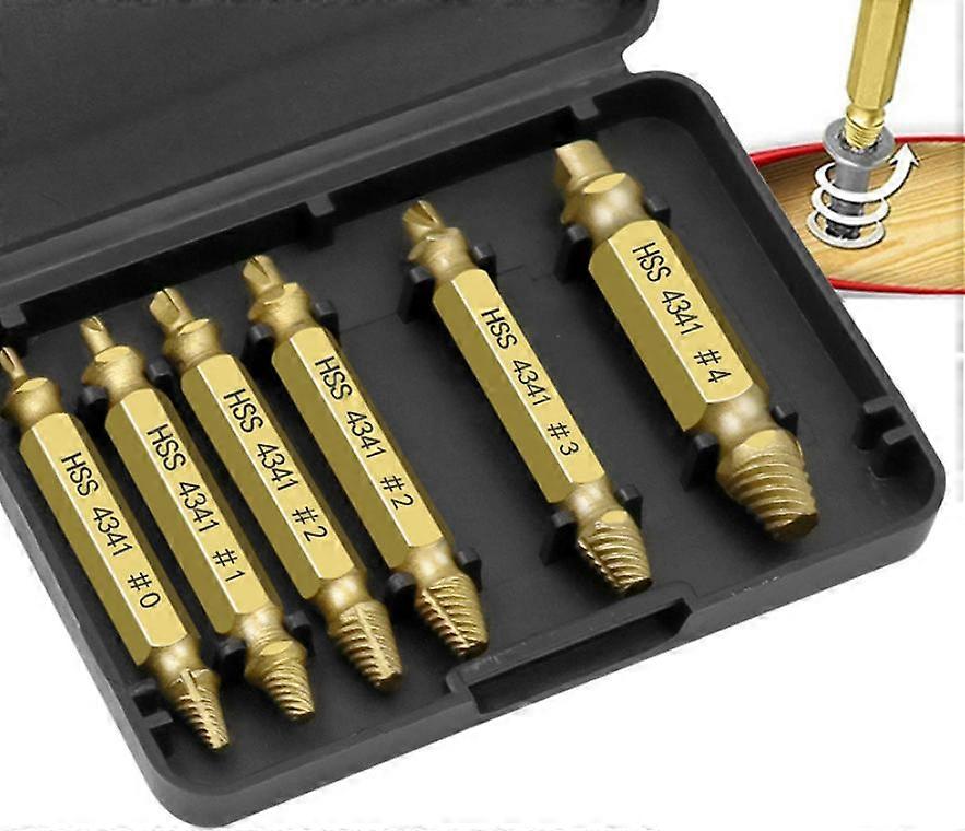 6pcs Broken Screw Extractor Kit Damaged Screw Extractor Kit Screw Head Extractors Damaged Screw Extractor and Bolt Extractor for Removing Broken Screw