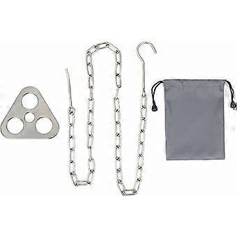 1pcs Campfire Tripod Board, Camping Tripod with Adjustable Chain PU Storage Bag for Outdoor Hiking Camp Dutch Oven Cooking Compact Sturdy