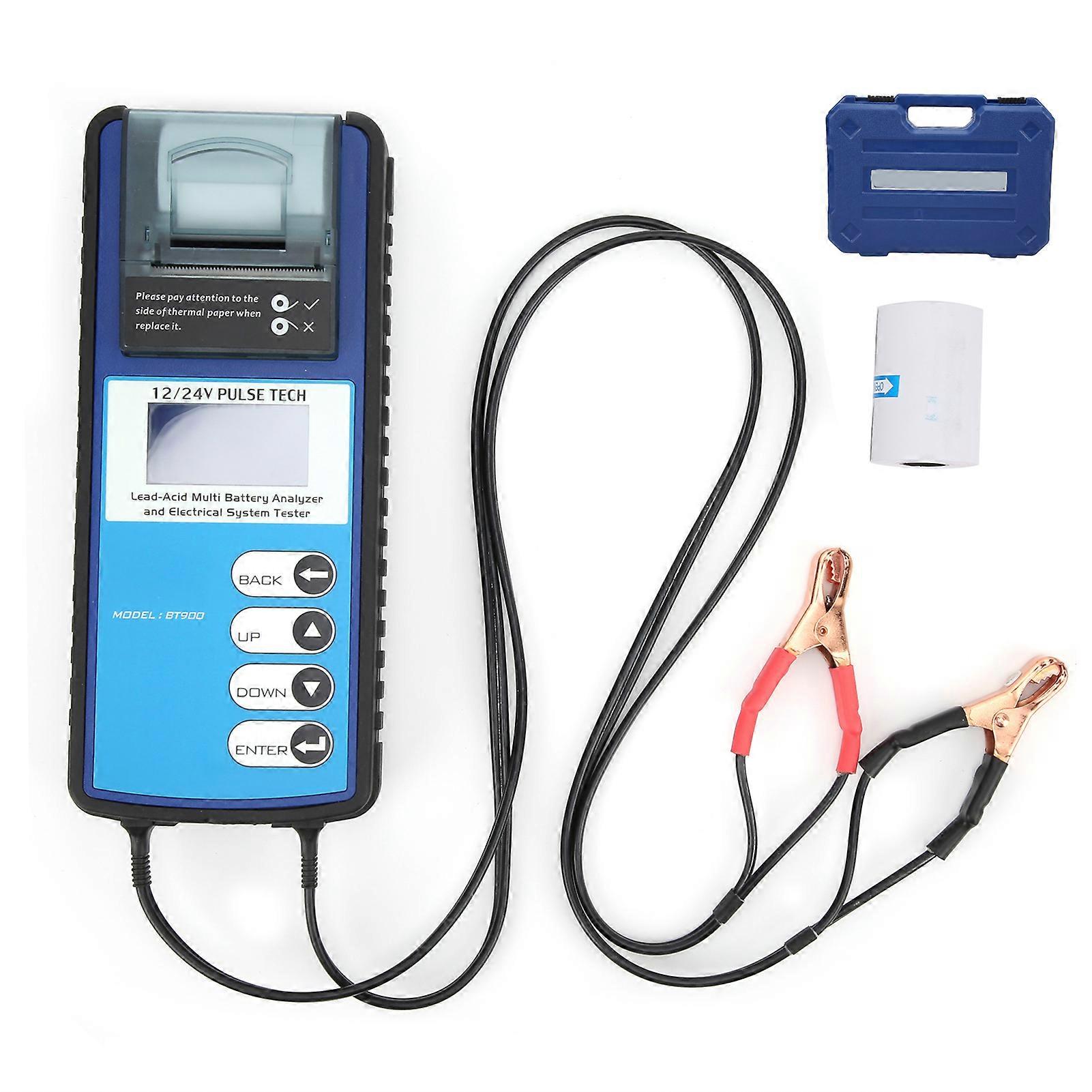12v/24v Car Battery Tester Bt900 Lcd Digital Charging System Analyzer With Printer