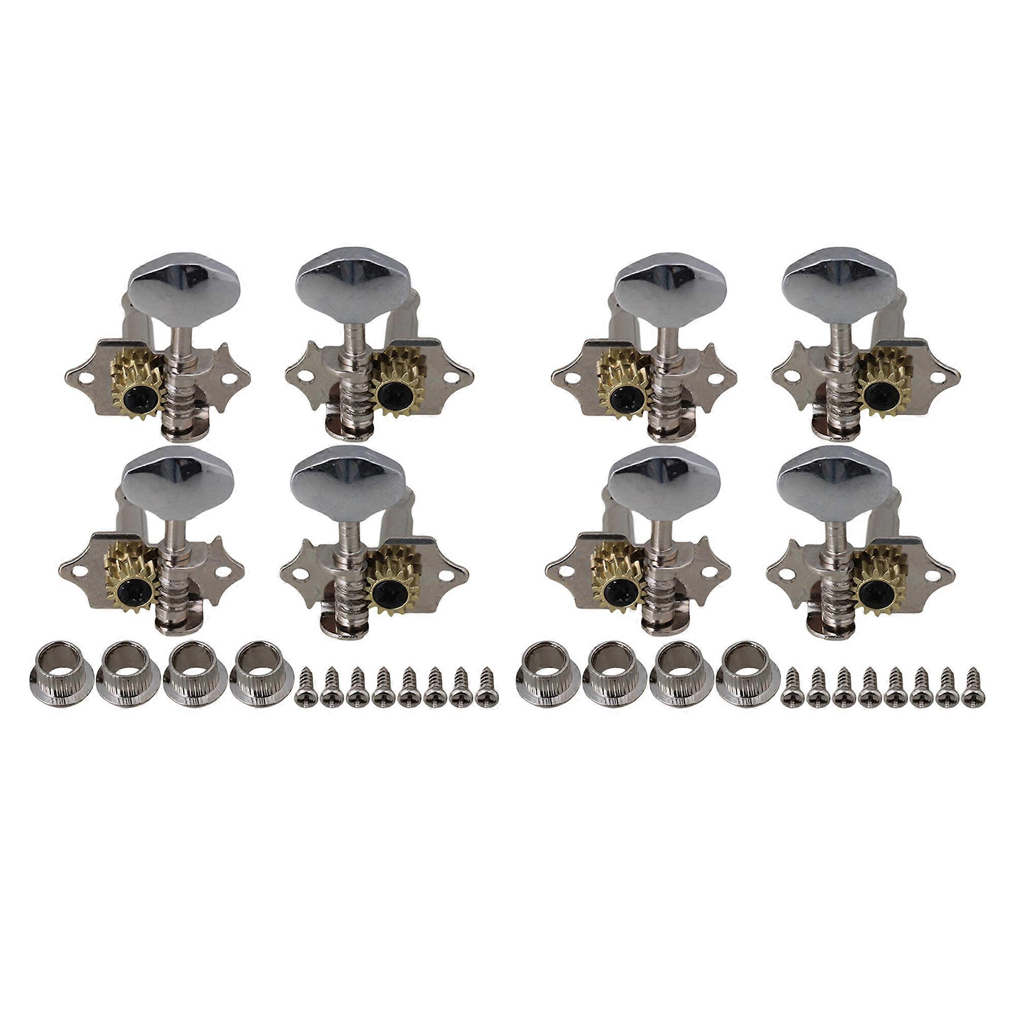 8 x Chrome Ukulele Tuning Knobs Pegs 4R4L String Tuners for Music Lovers