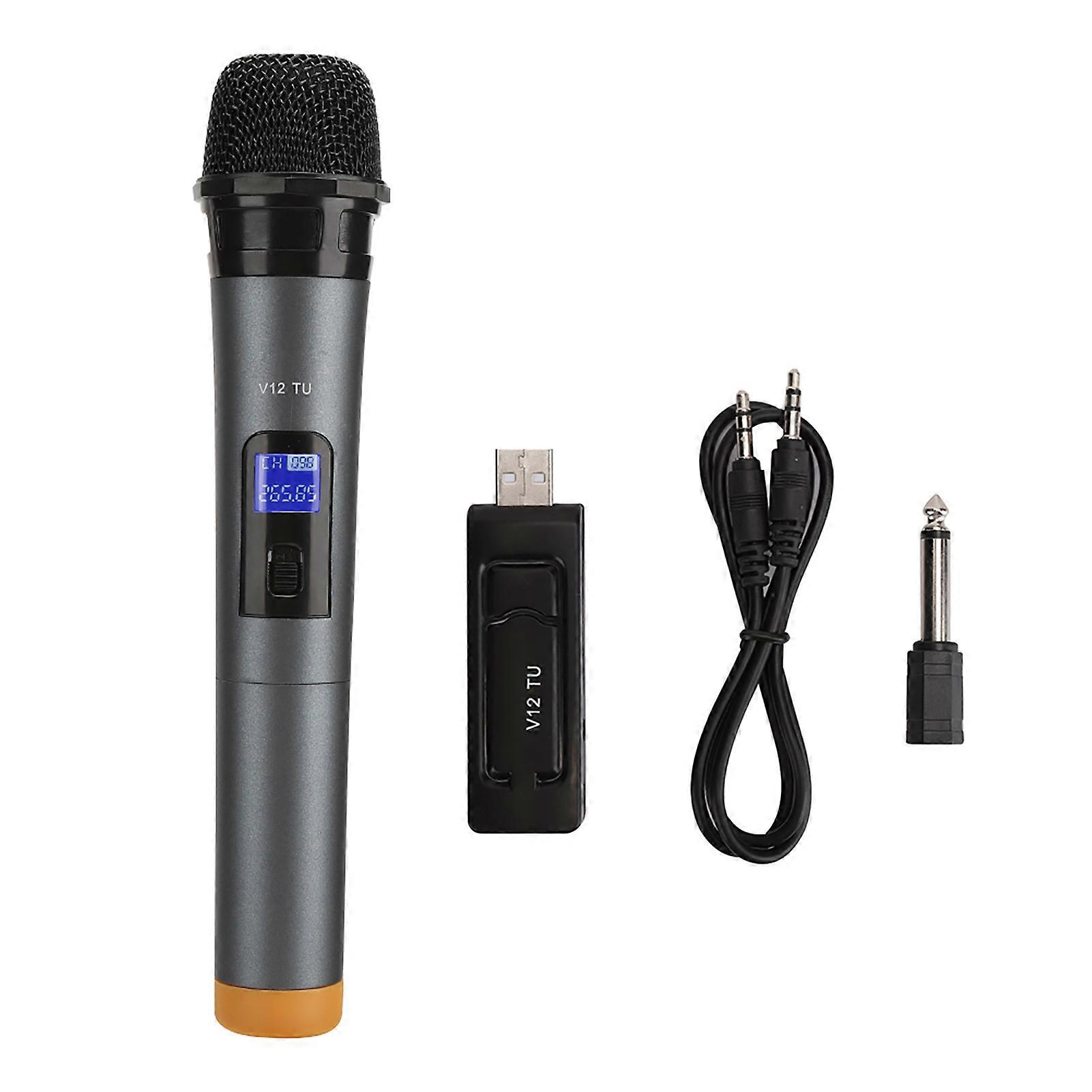Wireless Microphone Handheld Mic with Receiver for Karaoke Speech Loudspeaker