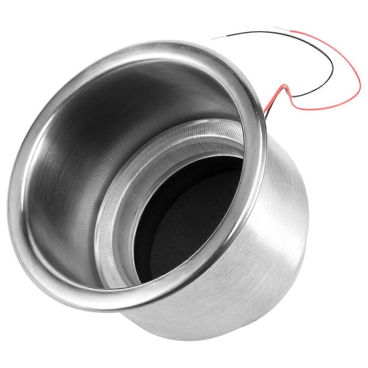 Porte-gobelet encastré à LED en acier inoxydable, en forme de tasse, pour voiture, bateau