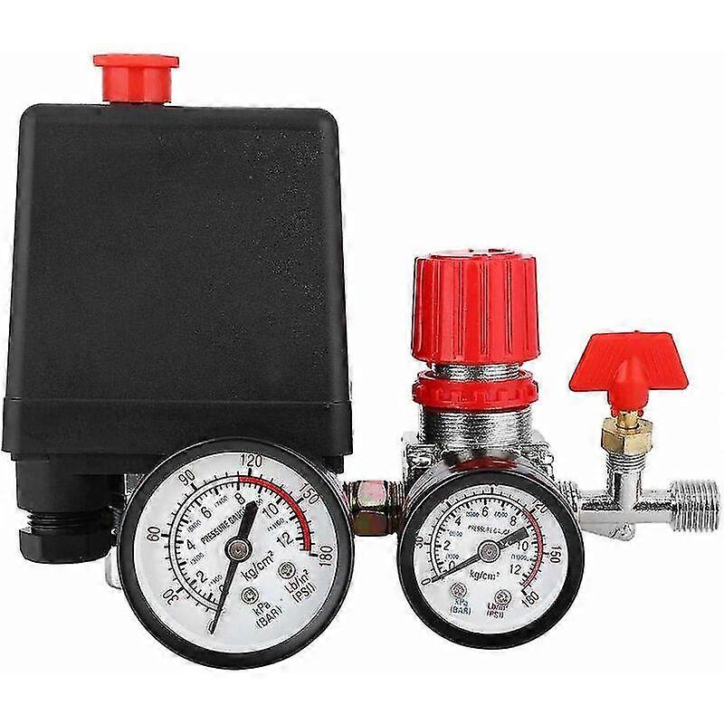 Luftkompressor Druckschalter Druckventilschalter mit Manometerreglern (Eisenmanometer)