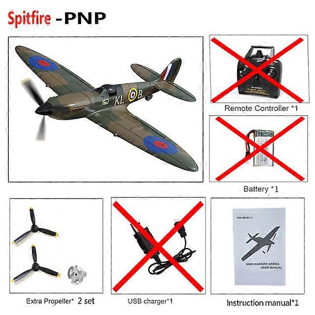 Volantex Spitfire RC Airplane 2.4G 4CH Remote Control Plane EPP 400mm Wingspan 6-Axis 761-12 Warbird Mini RTF PNP