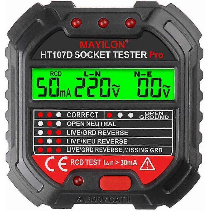 Socket Tester Electric Socket Tester Multifunctional Leak Detector with Wall Outlet Voltage Display