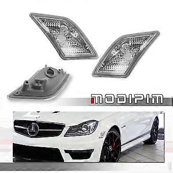 IJDMTOY Amber Lens Front Side Marker Housings For Mercedes W204 Pre-LCI C-Class – 2008-2011, Pair