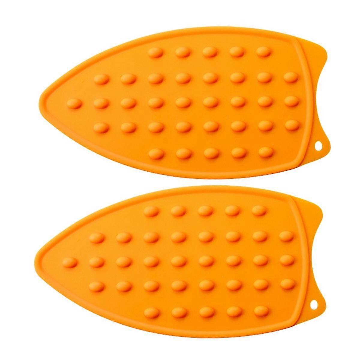 وسادة حديد مقاومة للحرارة من السيليكون الصغير ، حامل كي محمول للسفر ومكواة خياطة اللحف الصغيرة تستخدم البرتقالي