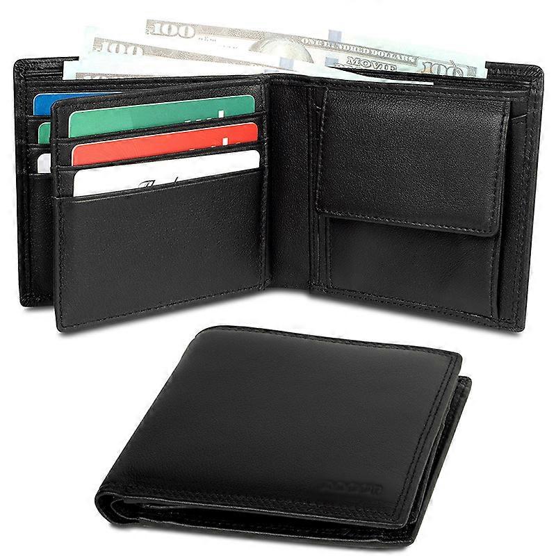 Cross-Border High-End Full Leather Men's Leather Wallet Anti-Theft Brush Large-Capacity Wallet Cowhide Short Coin Wallet Customization