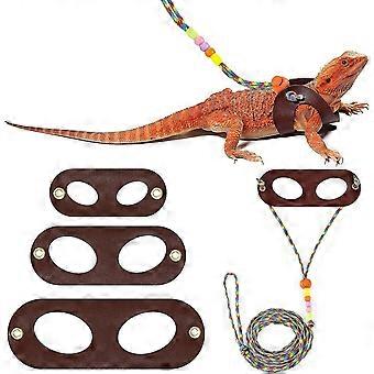 Bearded Dragon Lizard Leash Harness, 4 Size Pack Adjustable Small Animal Harness For Reptile And Small Pet
