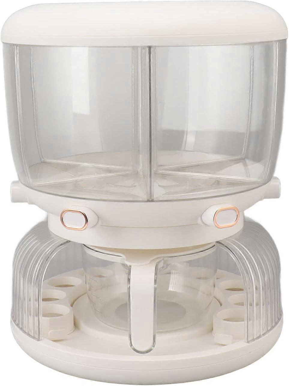 Rice Food Storage Container, 6 Grids Grain Storage Container Dispenser Roatable Food Grain Storage Container with Cup Easy To Operate for Storage Smal