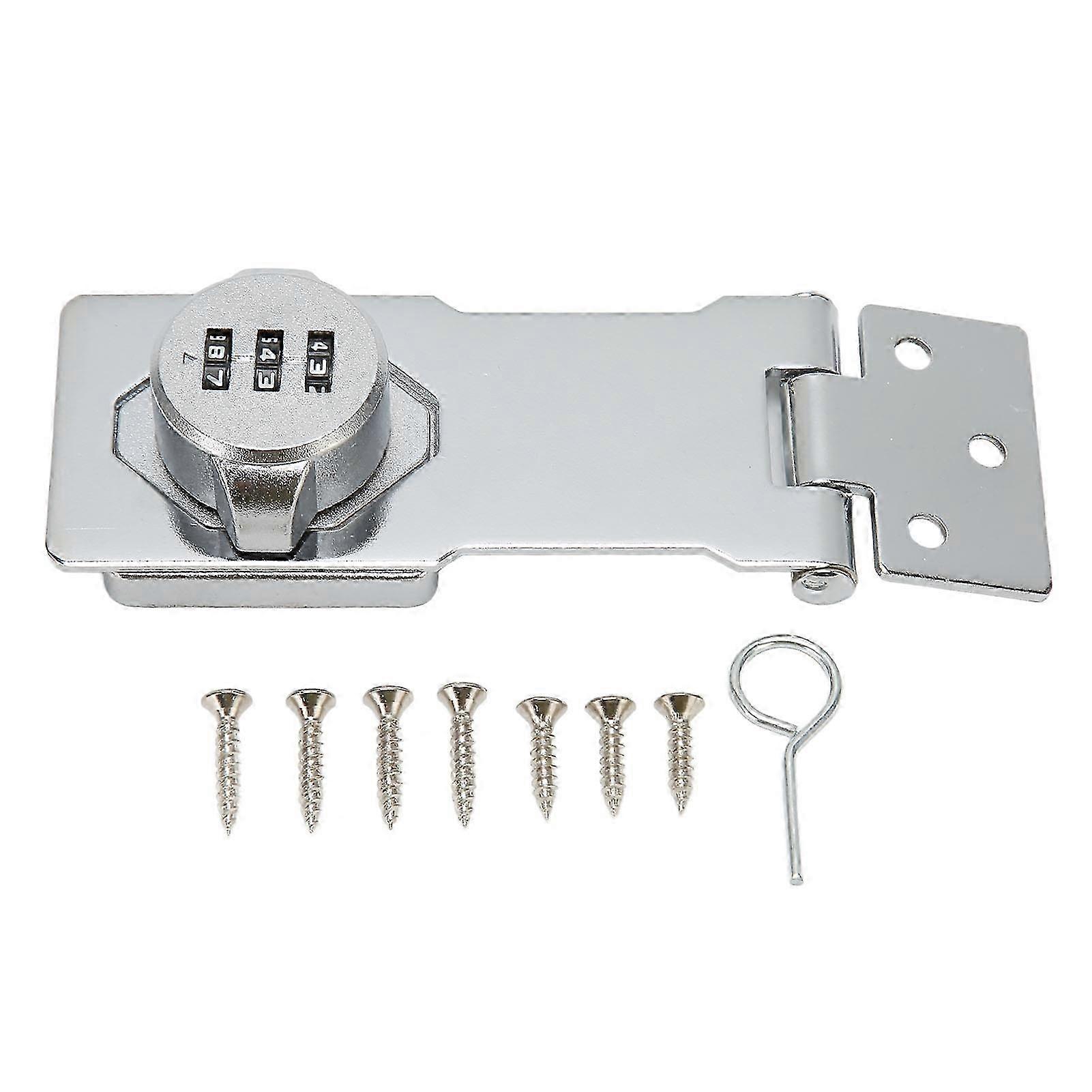 Mechanical Password Lock Silver Combination Lock Anti Theft Hasp Lock for Door Cabinet Drawer