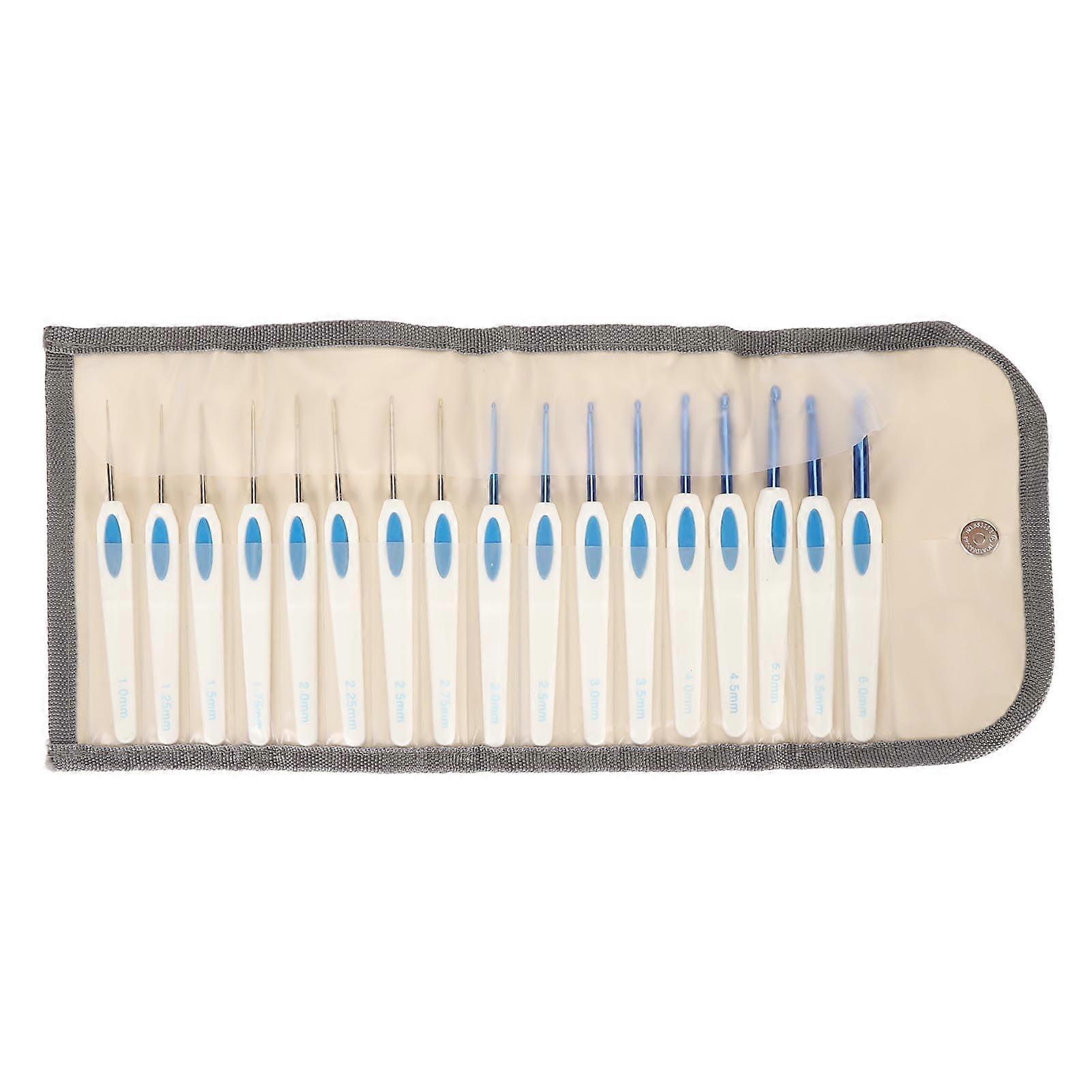 17pcs Crochet Hooks Set Aluminum Ergonomic Crochet Hooks with Case DIY Hand Knitting Art Tools for Arthritic Hands