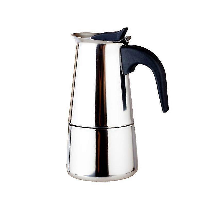 stainless steel moka coffee maker mocha espresso latte stovetop filter coffee pot percolator tools easy clean for home office (200ml)