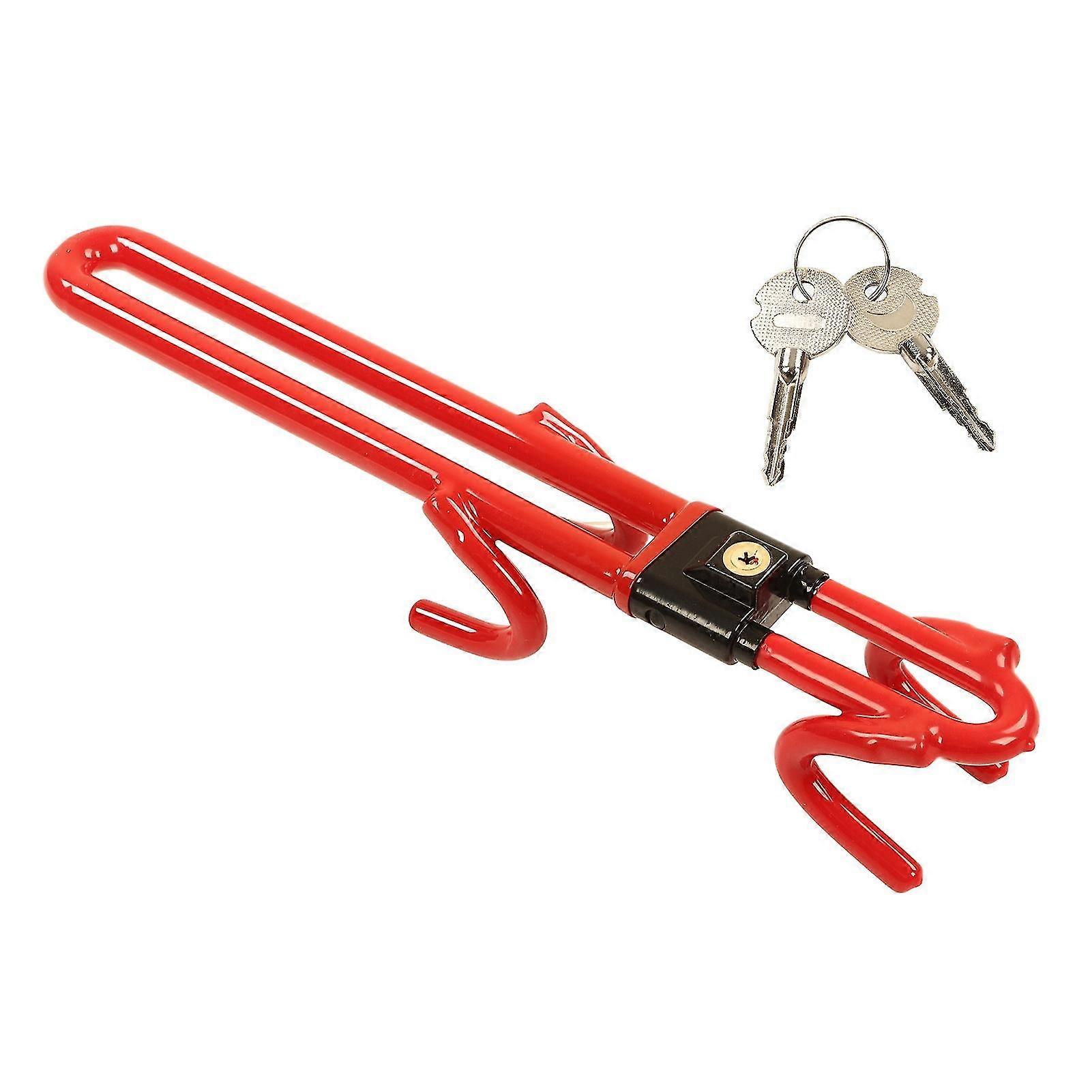 Car Steering Wheel Duty Length Adjable Double Hook S Anti Theft Car Ce With 2 Keys E2u811