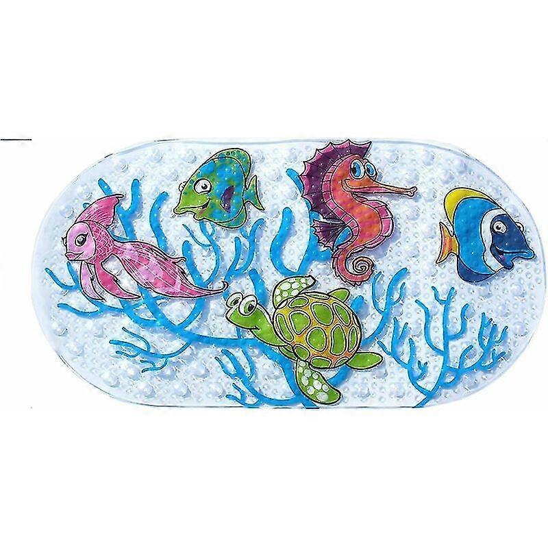 Non-slip Baby Bath Mat And Shower Mat69cm38cmfor Babies, Children, Compatible With Any Size, Bathtub - Dolphin
