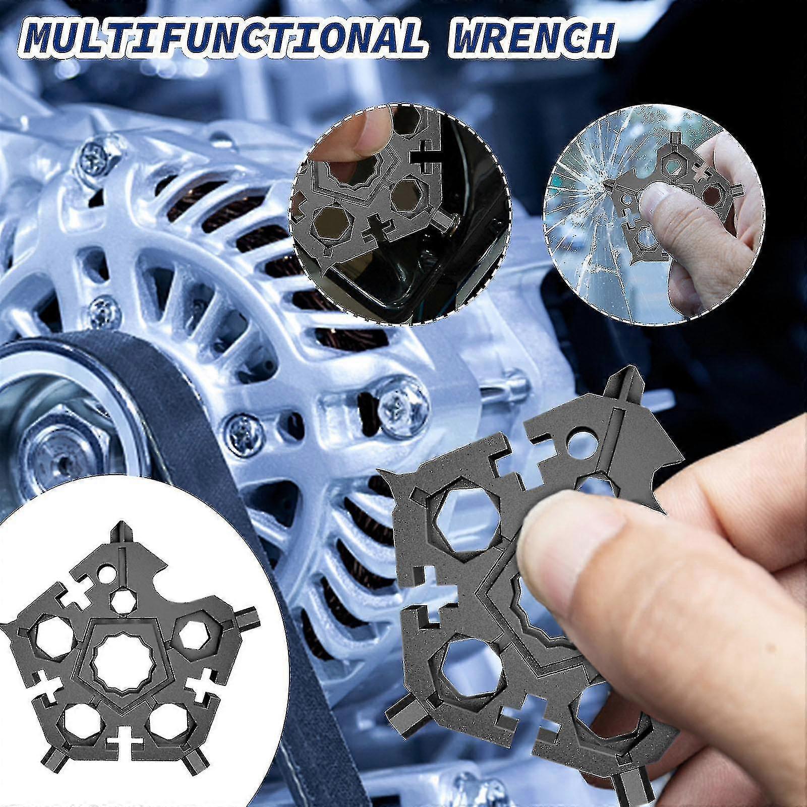 23 In One Multifunctional Pentagonal Snowflake Wrench Tool Mini Key Pendant Screwdriver