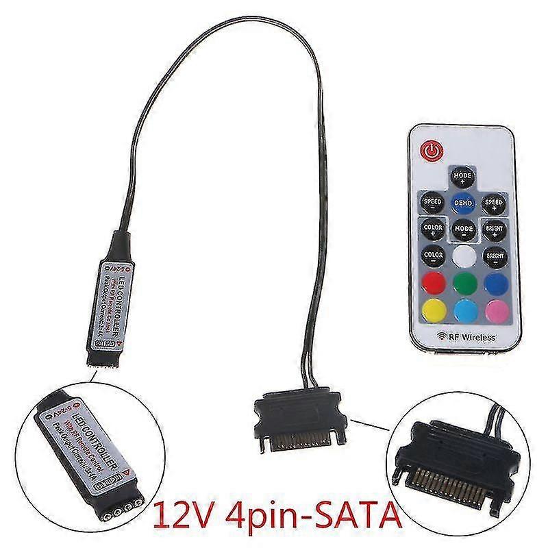 Rgb Controller Rf Wireless Remote Control For Case Led Light 3pin 5v/4pin 12v White