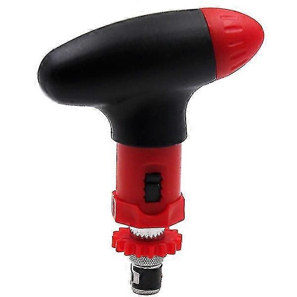 Manual T-Type Ratchet Screwdriver with 3-Speed Rotation, Durable Mechanism, and Hollow Handle for Bit Storage