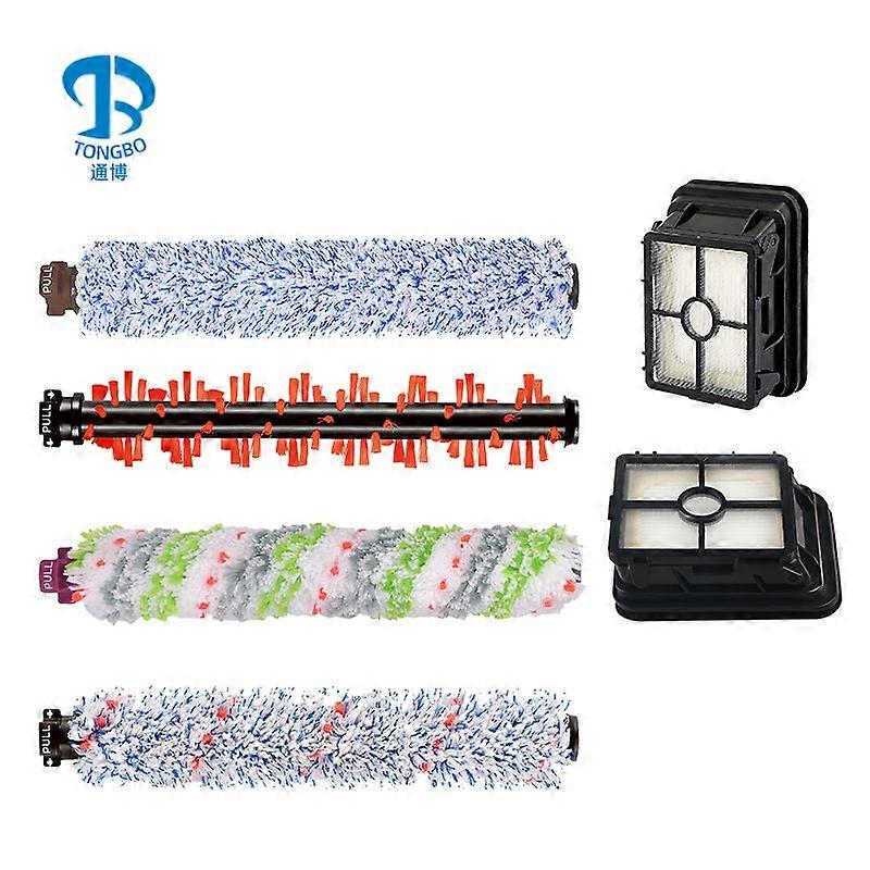 4pcs Anti-tangle Multi-sided Pet Brush + 2pcs 1866 Vacuum Filter Bissell Crosswave Replacement, Vs. 1613568 & 161-3568