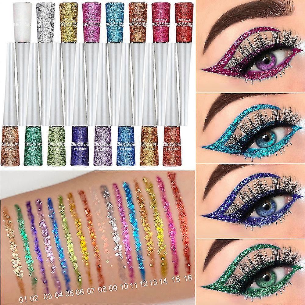 Cmadu 16 Color Glitter Eyeliner