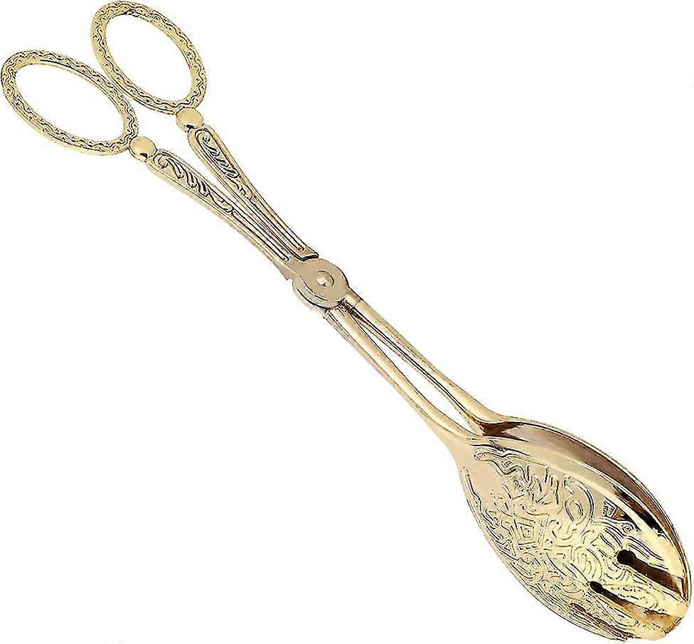 Kök tång, servering tång buffé tång sallad tång tårta tång servering tång för kök buffé catering service (guld, 23cm)