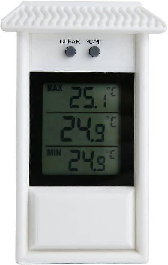 Weatherproof Digital Thermometer,Accurate Measurement,White