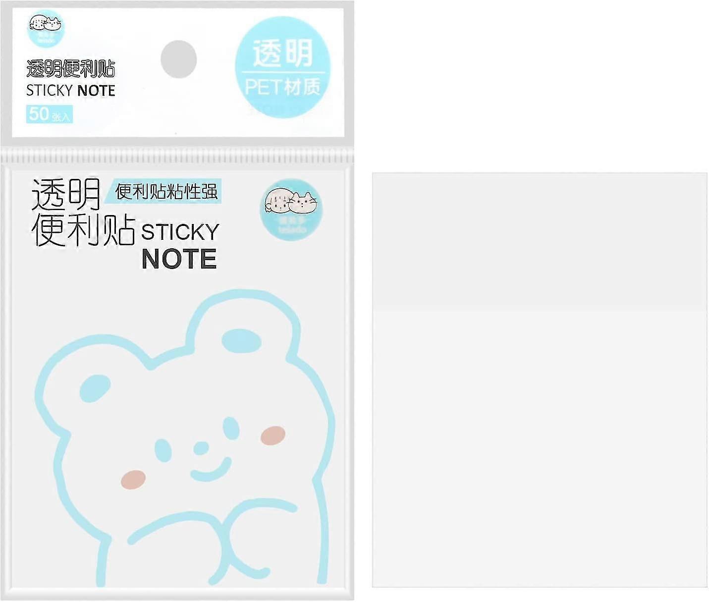 Transparent Sticky Notes - 100 Sheets 3 X 4 Inch Clear Self-stick Note Pad, Waterproof Memo Pad