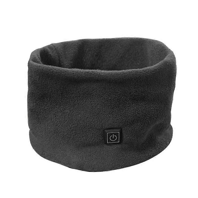 Gray heated scarf with 3-level temperature control